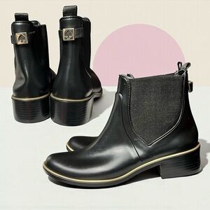 🌻NEW w/tags Kate Spade New York Black Solstice Rain Boot Women's Size 6/7